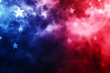 Obraz premium Dramatic Sky Background with Stars in Blue and Red