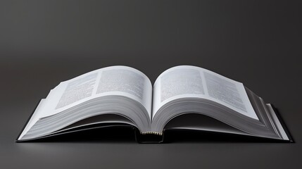 An open magazine mock-up displaying a two-page spread layout.