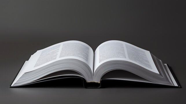 An open magazine mock-up displaying a two-page spread layout.