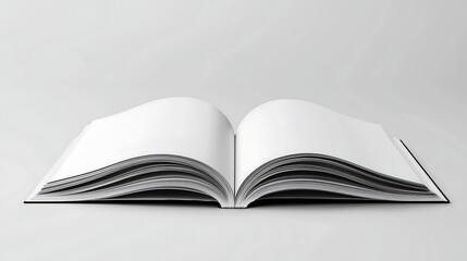 An open magazine or brochure mock-up with editable pages.