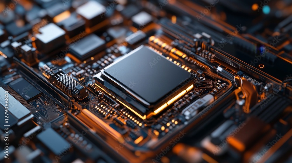 Poster Exploring the inner workings of a lithium-ion battery smart device closeup analysis tech environment macro view energy storage