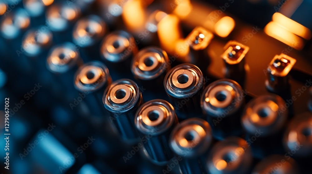 Poster exploring the lithium-ion battery terminal closeup insights laboratory image series technical enviro