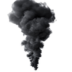 Dark ominous smoke plume rising high a powerful and unsettling sight
