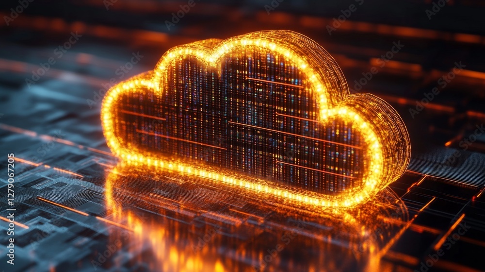 Poster optimizing data storage modern server room photography tech environment closeup view server infrastr