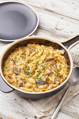 Mushroom and Leek Spaetzle bake