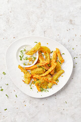 Curried Oven Vegetables with Lemon Dip