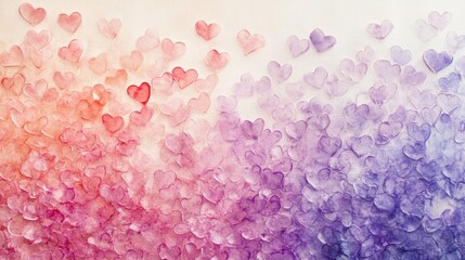 Obraz premium Watercolor Hearts Gradient Background