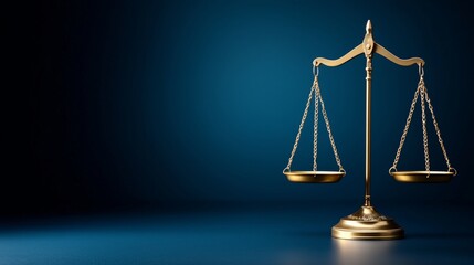 Goldene Waage vor dunklem Hintergrund als Symbol für Gerechtigkeit