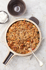 Rustic Apple and Date Crumble with Vegan Cream