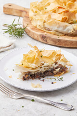 Lentil and Filo Pastry Bake