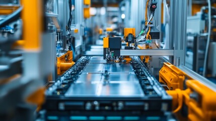 Examining advanced machinery in manufacturing industrial facility closeup image technical environment detailed viewpoint machinery insight