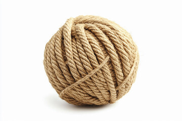 Scourge rope ball resting on a white background. Generative AI
