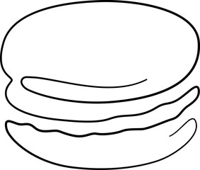 macaroon line art logo dessert