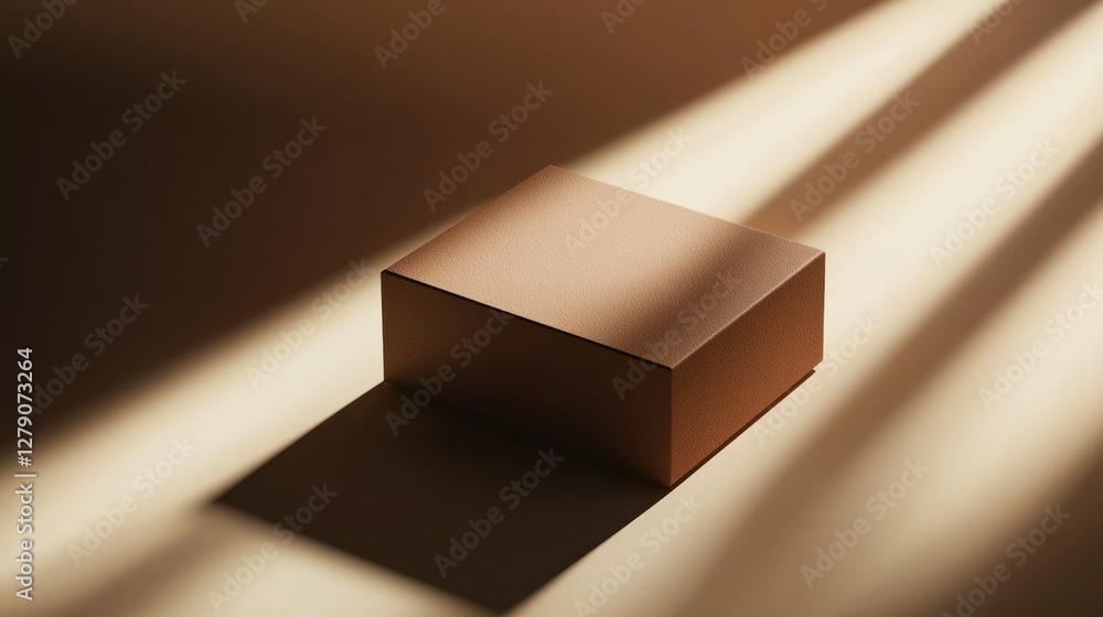 Aufkleber a 3d digital rendering of a box with realistic shadows and reflections, designed for product packagi