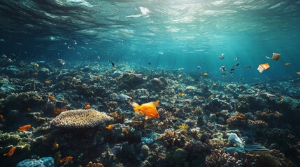 Obraz premium Protecting a vibrant coral reef marine life ocean ecosystem conservation efforts