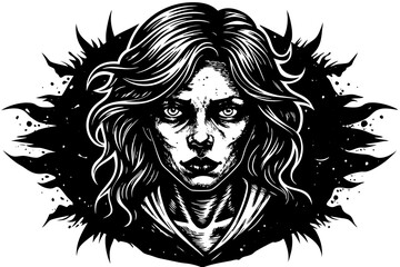 Obraz premium Grunge badge brush, hand drawn black sticker