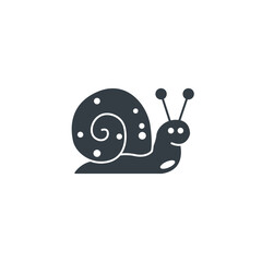 Obraz premium Snail icon symbol vector illustration isolated on white background