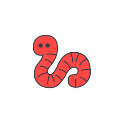 Worm icon symbol vector illustration isolated on white background