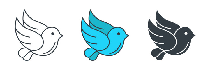 Bird icon symbol vector illustration isolated on white background
