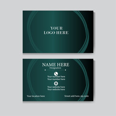 modern with dark teal and white. Creative and modern business card template
