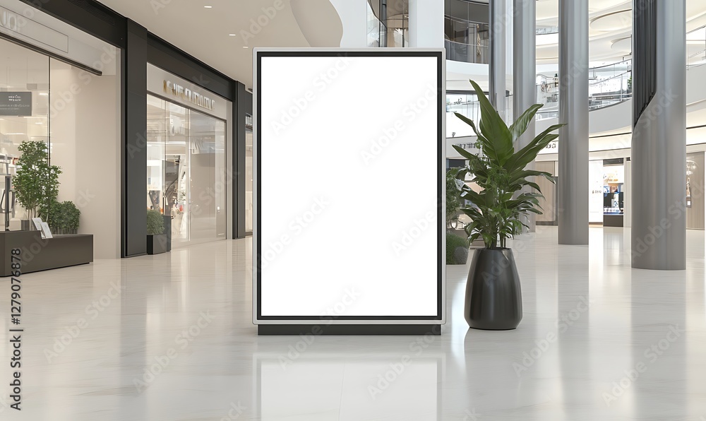 Aufkleber vertical touchscreen kiosk with a blank white display suitable for various commercial applications.