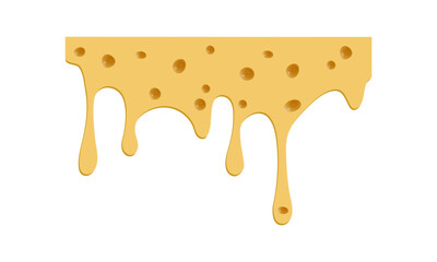 Dripping cheese on white background. Vector illustration