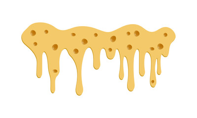 Dripping cheese on white background. Vector illustration