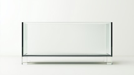 A clear rectangular tank mockup suitable for aquariums or terrariums.