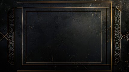 Dark marble frame, gold accents, textured background, elegant design, presentation template