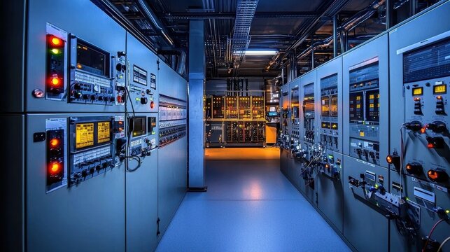 The essential functions of a plant's electric voltage control room.