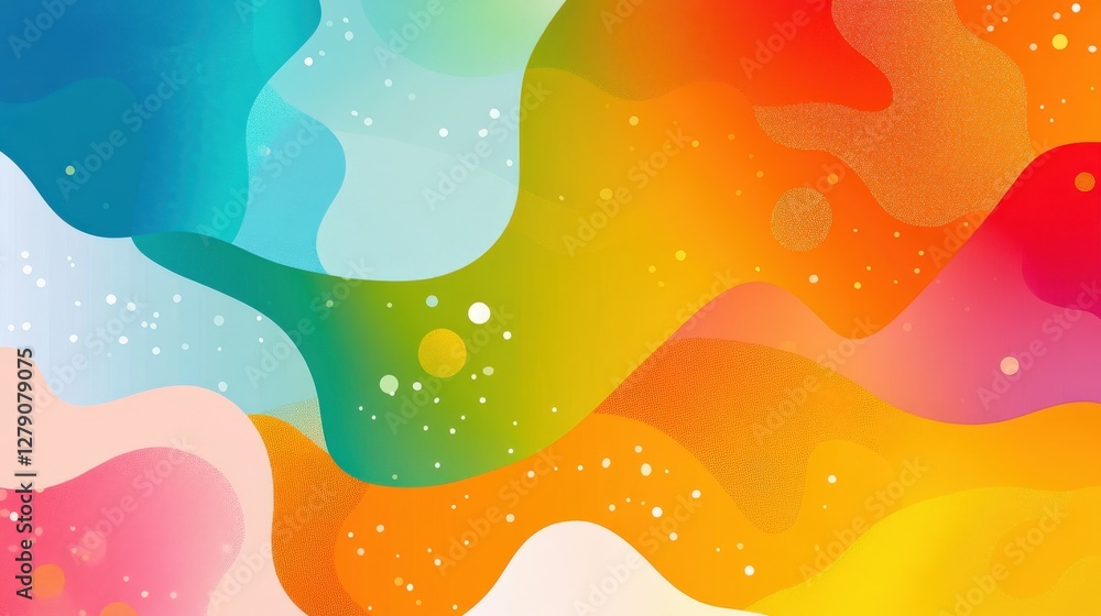 Poster abstract colorful waves with vibrant gradients and soft shapes creating a dynamic background