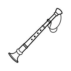 Shehnai Indian Classical DoubleReed Wind Musical Instrument Illustration