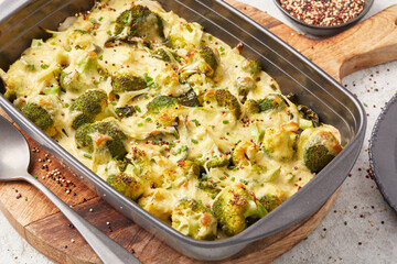 Potato Broccoli and Quinoa Bake