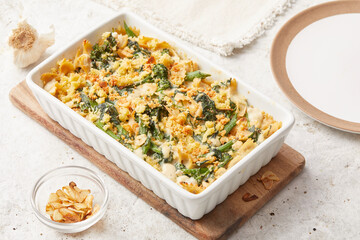 Farfalle Pasta Bake with Camembert and Bimi Broccoli