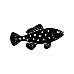 Blue Spotted Jawfish Silhouette Vector Art and Black Blue Spotted Jawfish Illustration