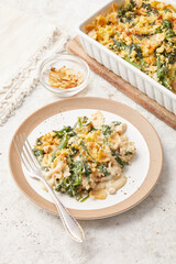 Farfalle Pasta Bake with Camembert and Bimi Broccoli