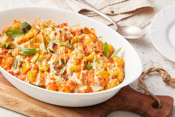 Soya Bean Gnocchi and Tomato Bake
