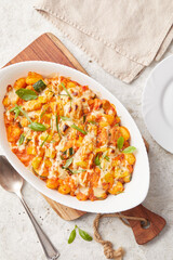 Soya Bean Gnocchi and Tomato Bake