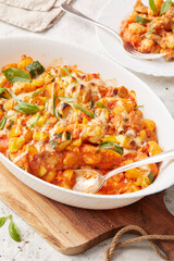 Soya Bean Gnocchi and Tomato Bake