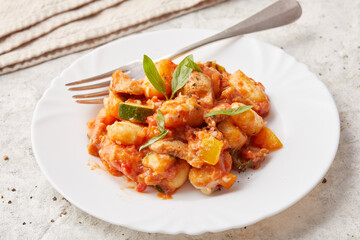 Soya Bean Gnocchi and Tomato Bake