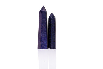 Polished Blue Goldstone Towers – Sparkling Night Sky Crystal Obelisks
