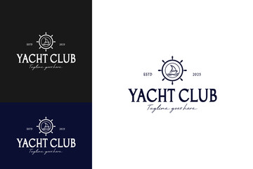 Yacht club logo design template vector illustration