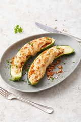 Stuffed Courgette with Tofu and Bechamel Sauce