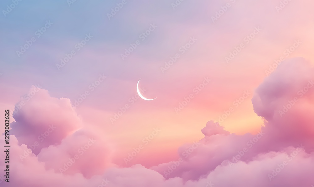 Poster a vibrant anime-style dreamscape featuring a colorful sky and floating elements.