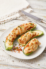 Stuffed Courgette with Tofu and Bechamel Sauce