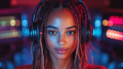 A passionate female singer performs on stage, illuminated by warm glowing lights, her soulful voice captivating the audience as she sings into the microphone, creating an intimate and emotional atmosp