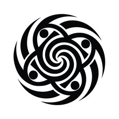 Tribal Swirl Tattoo Design Circular Celtic Knotwork Pattern