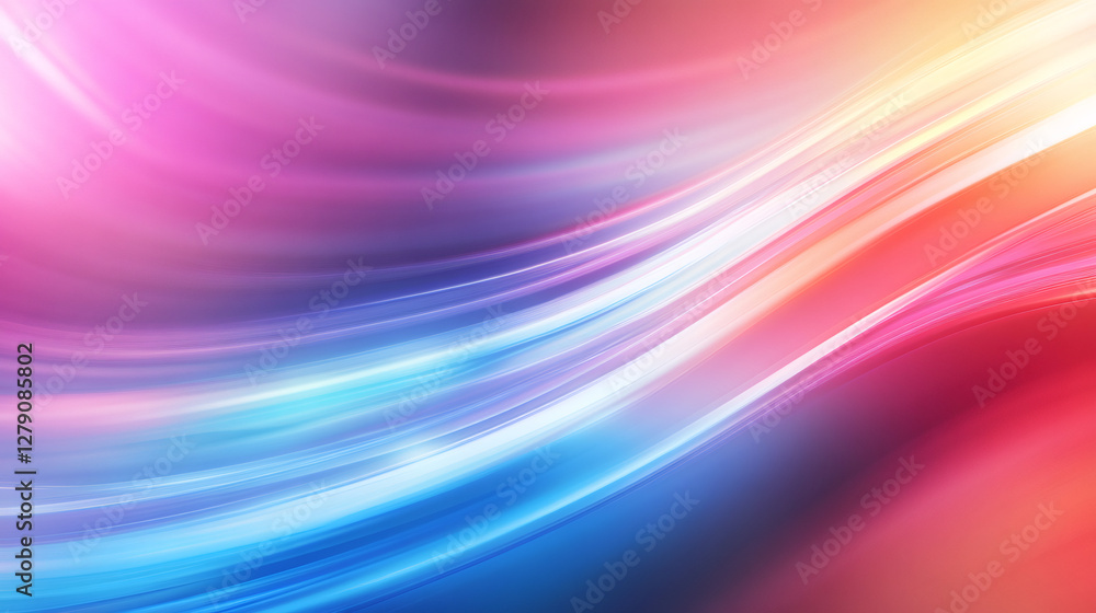 Poster smooth curves and vibrant hues blend seamlessly, forming an abstract composition that evokes a sense
