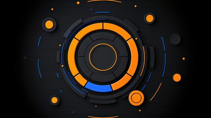 Obraz premium Abstract Geometric Design with Circular Shapes and Vibrant Colors on Dark Background