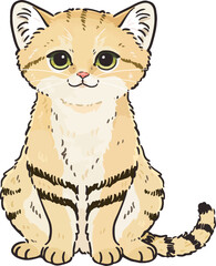 Cute illustration of Felis margarita sitting